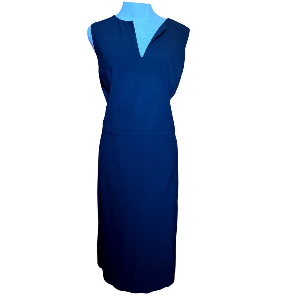 Ann Taylor Black Sleeveless Notched V-Neck Sheath Dress Size 12 Tall 457580 - Picture 2 of 13